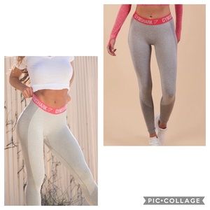 Gym Shark Flex Leggings Size XS Light Grey/Pink
